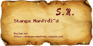 Stanga Manfréd névjegykártya